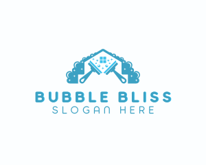 Bubbles Housekeeping Squeegee logo design