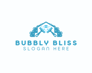 Bubbles Housekeeping Squeegee logo design