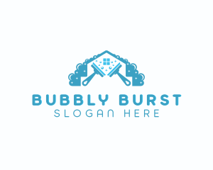 Bubbles Housekeeping Squeegee logo design