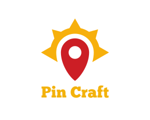 Sun Location Pin logo design