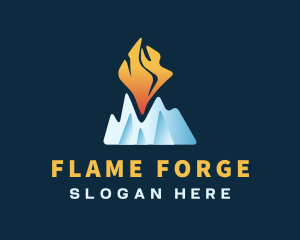 Flame & Ice Mountain  logo design