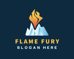 Flame & Ice Mountain  logo design