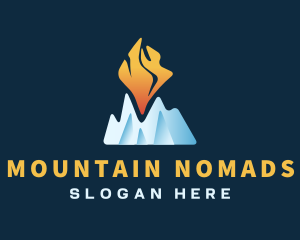 Flame & Ice Mountain  logo design