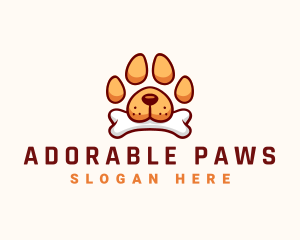 Dog Paw Bone logo design