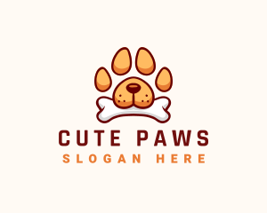 Dog Paw Bone logo design