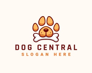 Dog Paw Bone logo design