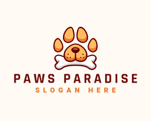 Dog Paw Bone logo design