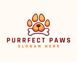 Dog Paw Bone logo design