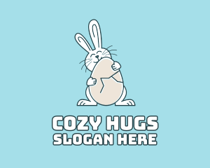 Egg Hug Easter Bunny logo design