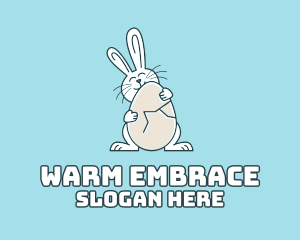 Egg Hug Easter Bunny logo design