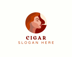 Cigar Smoking Woman logo design