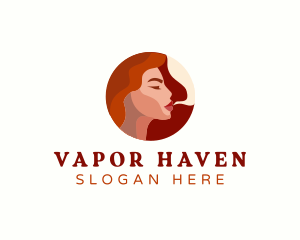 Cigar Smoking Woman logo design