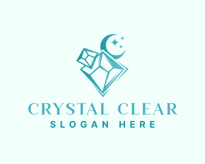 Crystal Moon Sparkle logo design