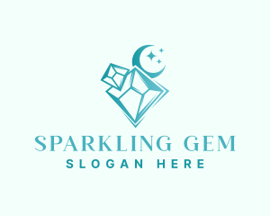 Crystal Moon Sparkle logo design