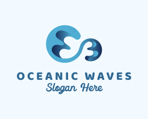 Ocean Aquatic Wave logo design