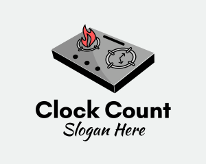 Cooking Stove Clock  logo design