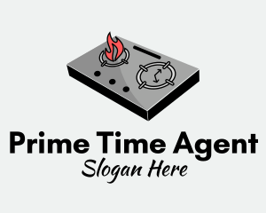 Cooking Stove Clock  logo design