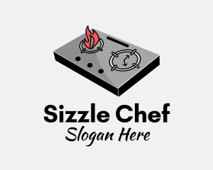 Cooking Stove Clock  logo design