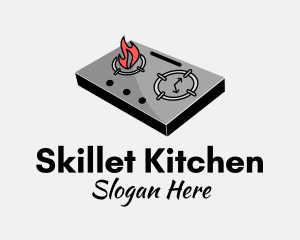 Cooking Stove Clock  logo design