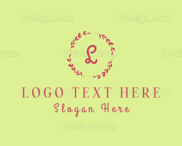 Elegant Beauty Salon Wreath Logo