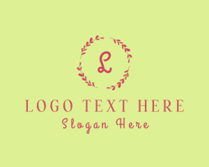 Elegant Beauty Salon Wreath logo