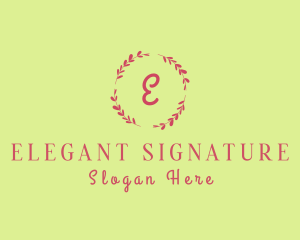 Elegant Beauty Salon Wreath logo design