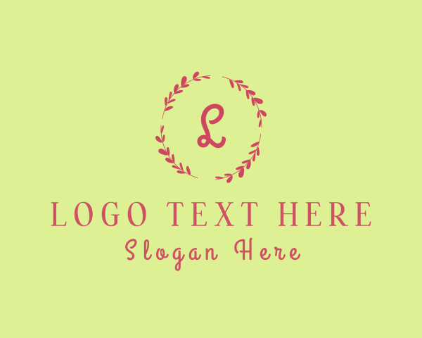 Elegant Beauty Salon Wreath logo