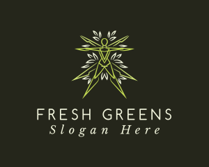 Green Leaf Human logo design