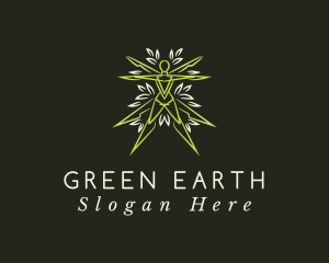 Green Leaf Human logo design