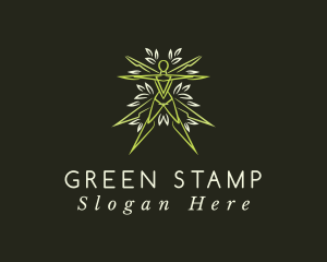 Green Leaf Human logo design