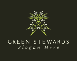 Green Leaf Human logo design