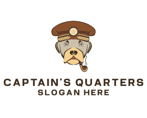 Dog Captain Smoking logo design