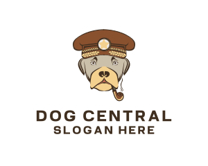 Dog Captain Smoking logo design