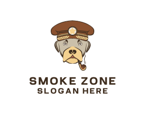 Dog Captain Smoking logo design