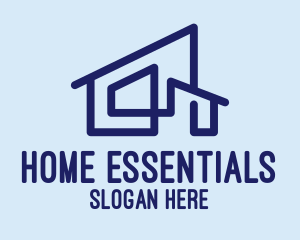 Blue Minimalist Home  logo design