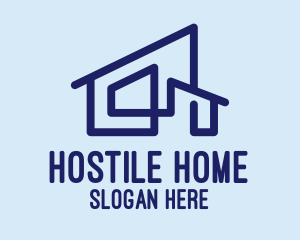 Blue Minimalist Home  logo design