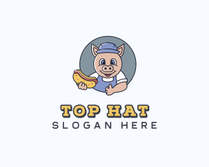 Pig Hotdog Cafeteria logo design