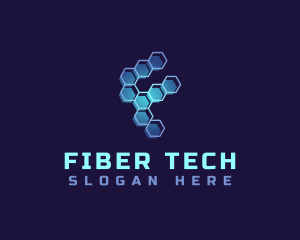 Tech Honeycomb Letter F logo design