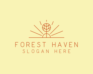 Rustic Forest Tree logo design