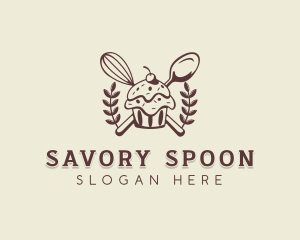 Spoon & Whisk Cupcake logo design