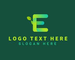 Organic Plant Letter E logo