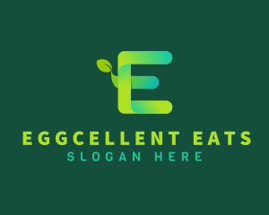 Organic Plant Letter E logo design