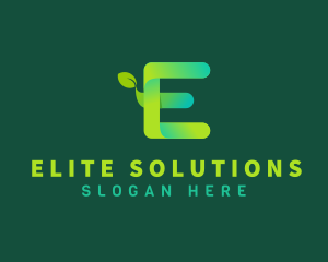 Organic Plant Letter E logo design