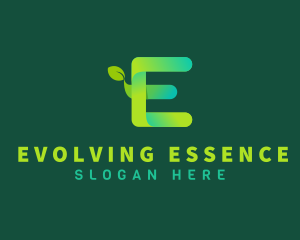 Organic Plant Letter E logo design