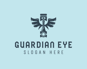 Winged Piston Eye logo design