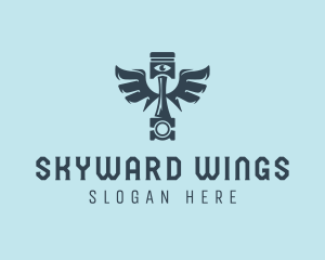 Winged Piston Eye logo design