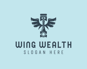 Winged Piston Eye logo design