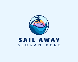 Tropical Boat Cruise logo design