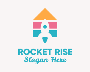 Multicolor House Rocket  logo