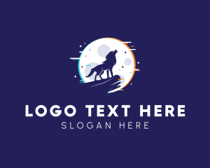 Moon Wolf Glitch logo